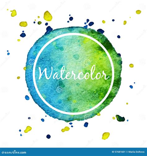 Blue And Green Watercolor Splash Circle Background Stock Vector Image