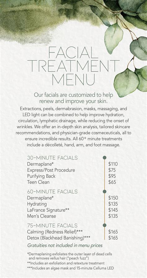 Facial Treatment Menu Lafrance Medical Aesthetics Clinic In Central Connecticut