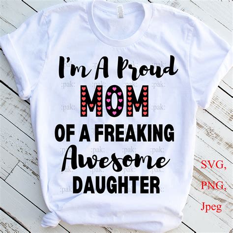 Im A Proud Mom Of A Freaking Awesome Daughter Svg Proud Etsy Uk