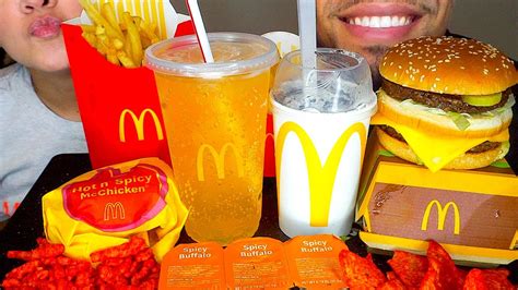 Asmr Mcdonalds Mukbang With Wife Oreo Mcflurry Big Mac Fries Hot Cheetos Eating Show Sounds