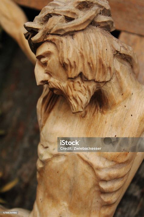 Jesus Christ Crucified An Ancient Wooden Sculpture Stock Photo