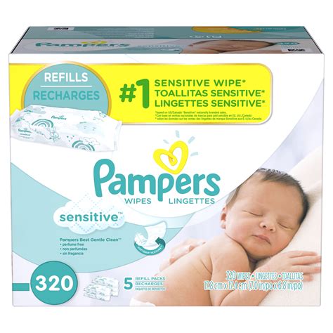 Pampers Baby Wipes Sensitive 5x Refill 320 Count