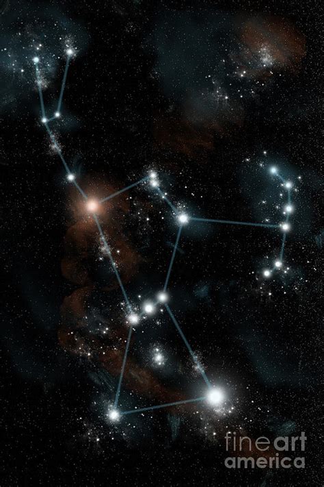 Outline Of The Constellation Orion Photograph By Marc Ward Fine Art
