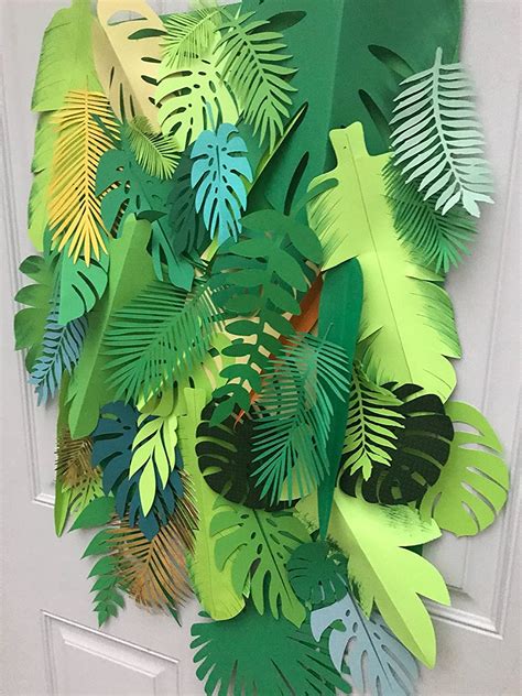 Amazon.com: Paper leaves palette, green leaves, leaves cut outs, palm leaves, palm leaf 