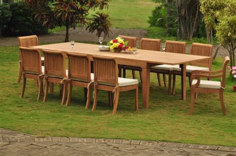 dsgv a grade teak 11pc dining caranas rectangle table chair patio outdoor set ebay