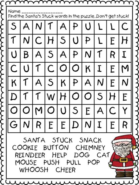 1st Grade Word Search - Best Coloring Pages For Kids | Christmas word
