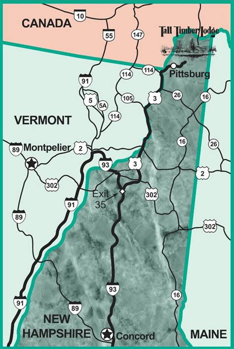 Driving Directions To Tall Timber Lodge Pittsburg Nh