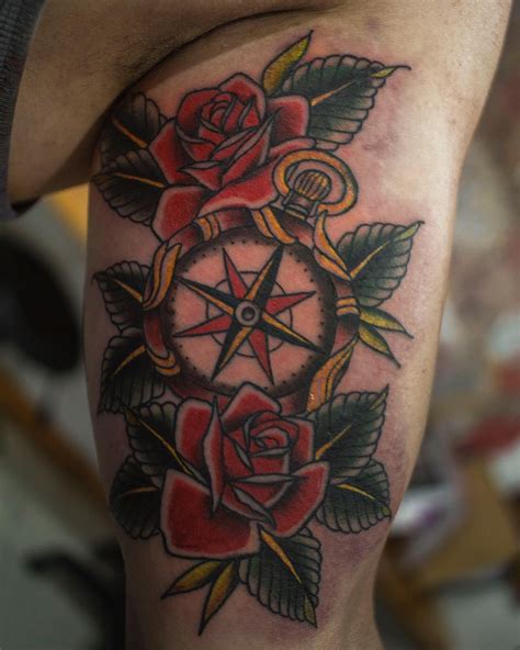 Rose And Compass Tattoo Designs Meanings Choose Yours