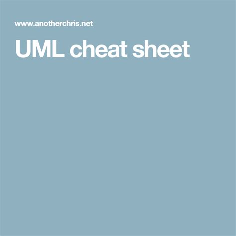 Uml Cheat Sheet Cheat Sheets Sheet Cheating