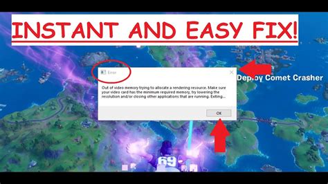 How To FIX Fortnite Out Of Video Memory Error Epic Games Launcher Fortnite YouTube
