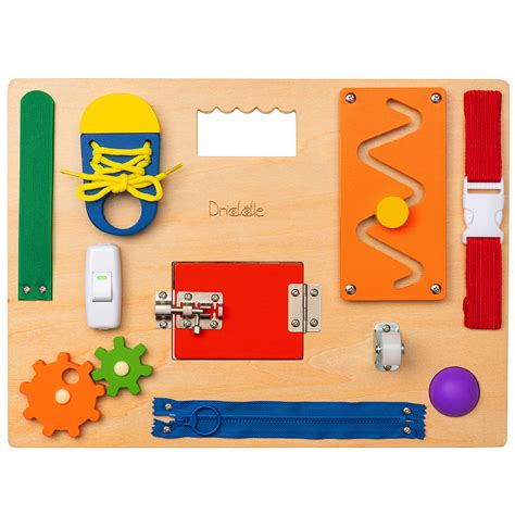 Busy Board Wooden Montessori Activity Board For Toddlers And Kids 12