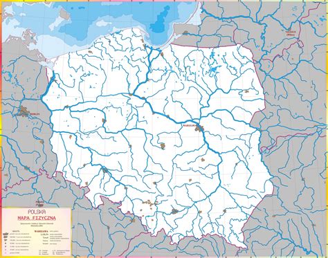 Mapa Polski Z Zaznaczeniem Rzek Polska Mapa