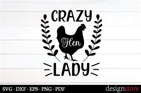 Crazy Hen Lady Svg Graphic By Funnysvgmax · Creative Fabrica