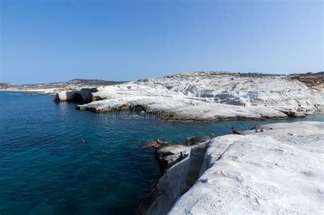 Sarakiniko Beach In Milos Island Cyclades Greece Stock Image Image