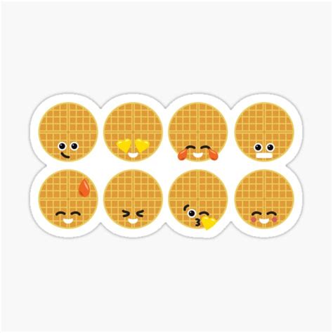 Emoji Building Waffles Sticker By Sevenhundred Redbubble
