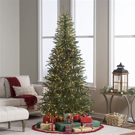 7.5 ft. Delicate Pine Slim Pre-Lit Christmas Tree - Christmas Trees at