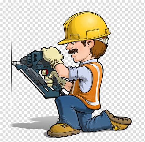 Construction Male Cartoon Handyman Illustration