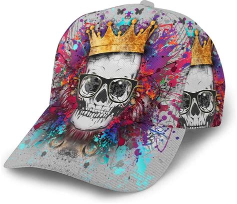 Ibiliu Hipster Skull Hat Baseball Cap For Men Womenhorror Crown