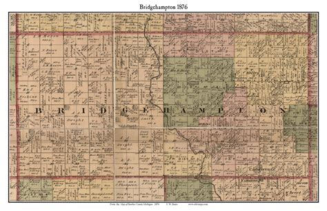 Bridgehampton Michigan 1876 Old Town Map Custom Print Sanilac Co
