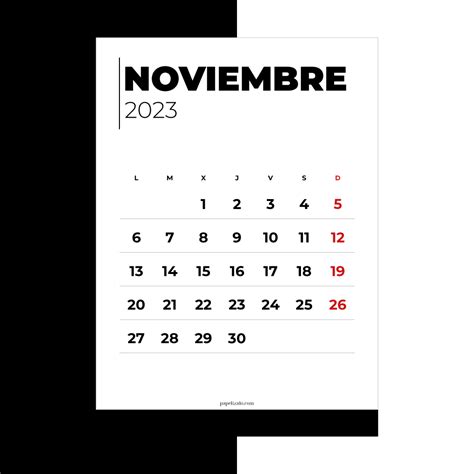 📆 Calendario Noviembre 2023 Pdf Gratis Para Imprimir