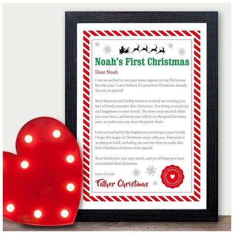 Babies First Christmas Letter From Father Christmas Santa Baby 1st Xmas