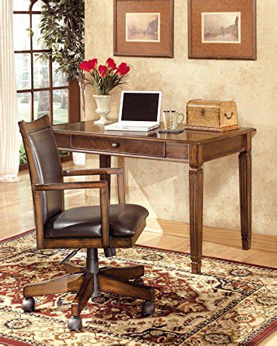 Signature Design By Ashley Hamlyn Traditional Home Office Swivel Desk Chair Medium Brown