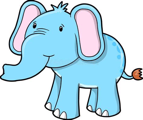 Blue Cute Elephant Vector Stock Vector Illustration Of Africa 9205466