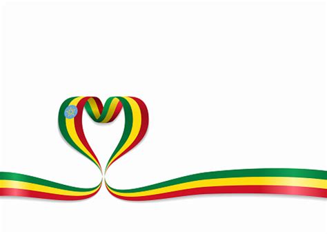 The ethiopian flag is one of the most recognizable in the world. Ethiopian Flag Heartshaped Ribbon Vector Illustration ...