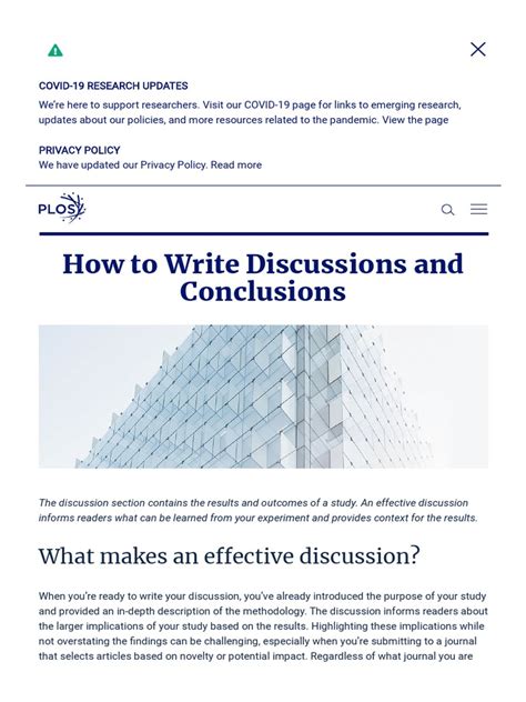 How To Write Discussions And Conclusions Plos Pdf Methodology