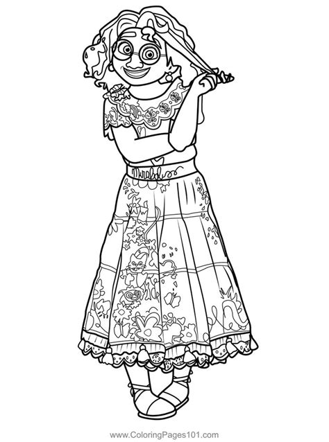 Mirabel Coloring Page for Kids - Free Encanto Printable Coloring Pages