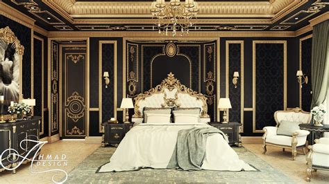 Great savings & free delivery / collection on many items. 3D model Royal Black and Gold Interior Master Bedroom