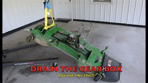 John Deere 60d Mower Deck Gear Box Oil Change Youtube