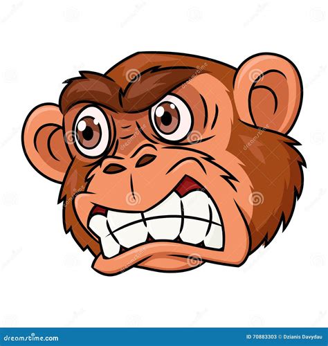 Angry Monkey Head Stock Vector Illustration Of Chimp 70883303