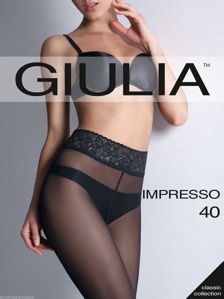 Giulia Impresso 40 Denier Lace Top Tights Sheer To Waist New Silicone Simply Hosiery Online