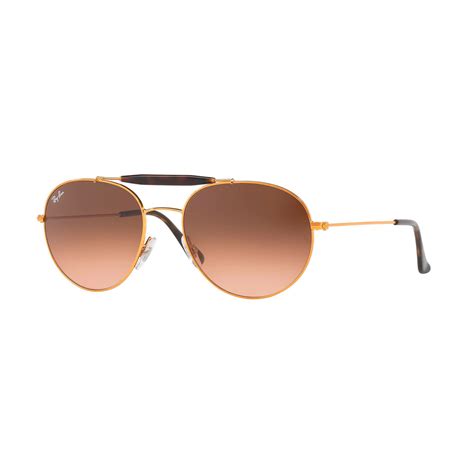 Unisex Aviator Sunglasses Light Bronze Brown Ray Ban Touch Of Modern
