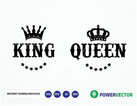 King And Queen Svg Free Crown Set Clip Art Svg Cutting File Svgbomb