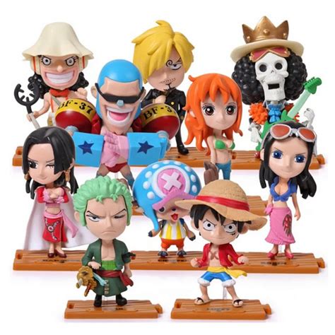 10pcslot Anime One Piece Figurine Luffyzoronami Pvc Collection