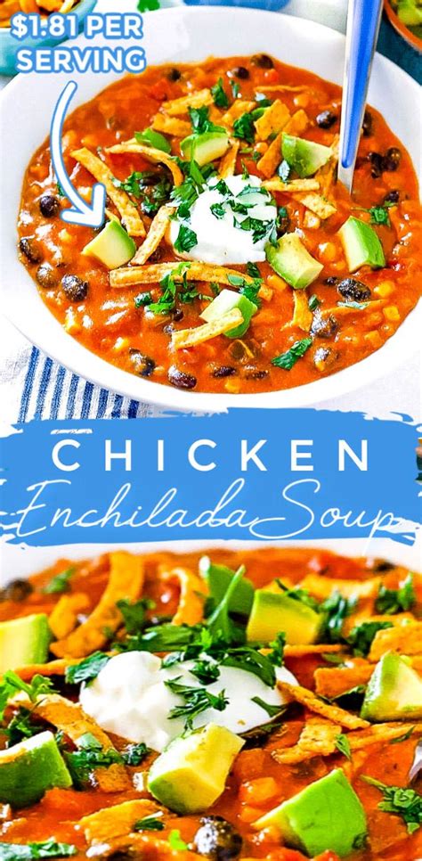 Who wouldn't love these easy to make enchiladas? Easy Chicken Enchilada Soup • Food Folks and Fun