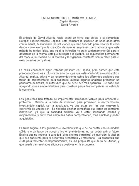 Ejemplo De Comentario Critico Pdf España Ciencias Económicas