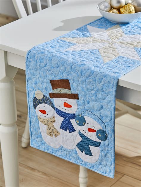 Snowman Table Runner Spindles Designs By Mary And Mags