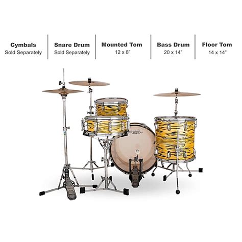 Ludwig Classic Maple 3 Piece Downbeat Shell Pack With 20 Bass Drum