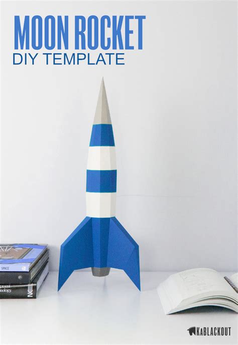 Papercraft Rocket Template Diy Rocket Low Poly Rocket 3d Etsy Uk