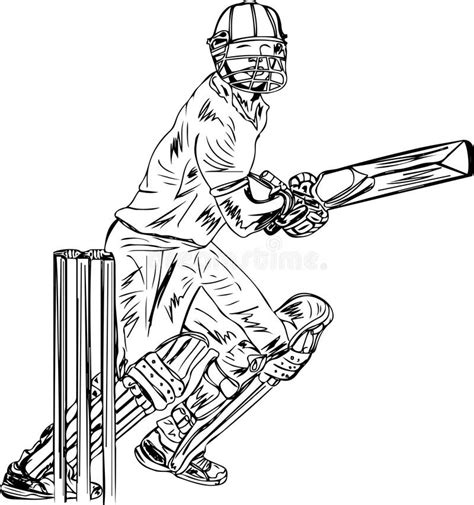 Illustration De T20 Cricket Batsman En Train Dattaquer Plan Dessin