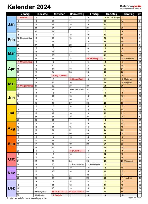 Kalender 2024 Zum Ausdrucken Als Pdf 19 Vorlagen Kostenlos