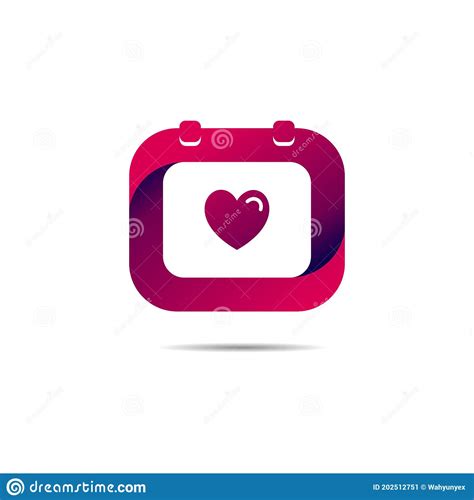 Calendar Logo With Love Concept Happy Days Symbol Stock Vector