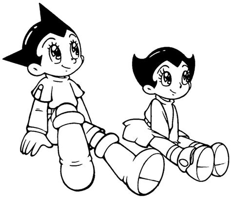 Coloring pages for preschool, kindergarten and elementary school children. awesome Astro And Zoran Couple Coloring Page | Astro boy ...