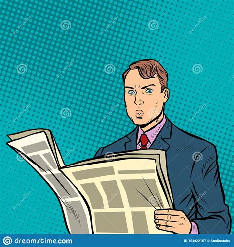 Man Reading A Newspaper Stock Vector Illustration Of Page 154022157