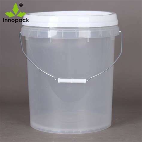 20l Clear Round Plastic Bucket With Handle And Lid China Plastic