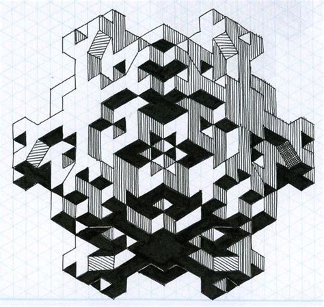 Fun With Isometric Paper 03 Isometric Paper Graph Paper Drawings