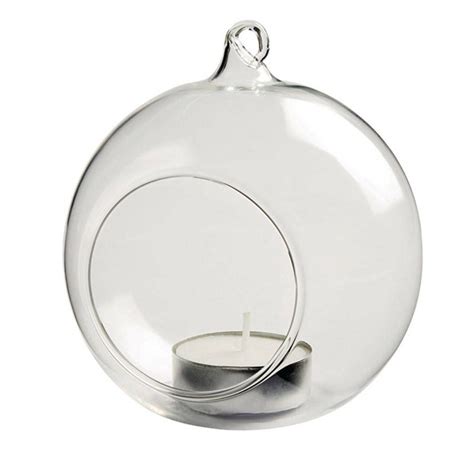 Clear Glass Bauble Hanging Glass Tealight Holder Tea Light Holder
